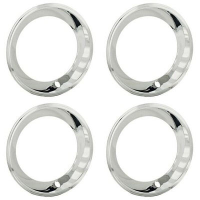   14'' Deep Dish TR4483 Chrome Stainless Steel Trim Rings With Stepped Edge SET