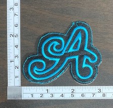 Blue Letter A Embroidered Iron On Patch