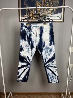 Dsquared2 Cool Girl RUNWAY Tie Die Cropped Jeans Pants Size 40