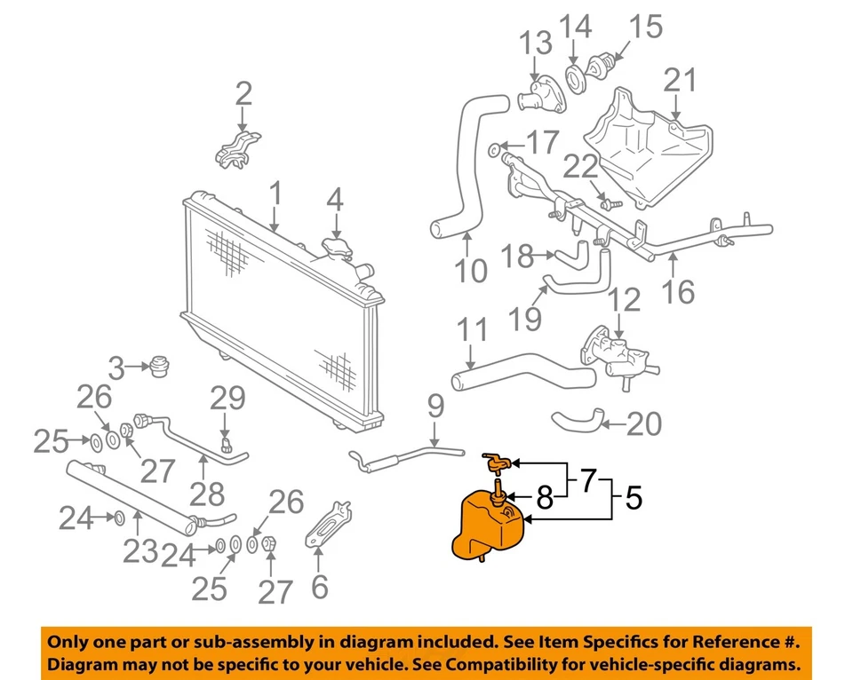 Used Engine Coolant Reservoir fits: 1999 Toyota Rav4  Grade A Foto 3 de 4