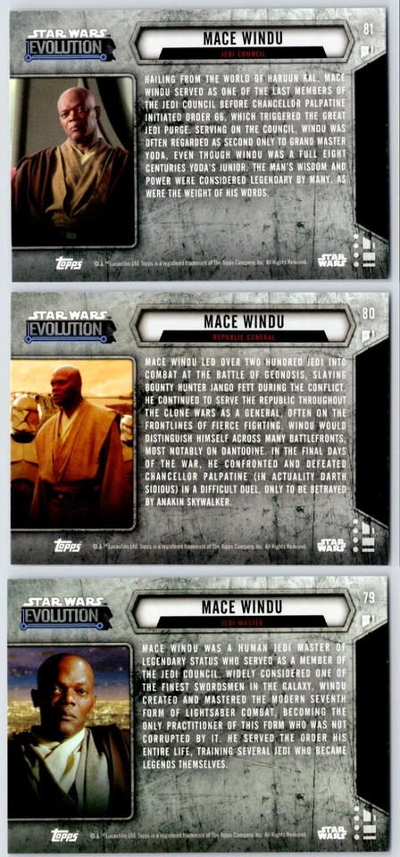 MACE WINDU 2016 Star Wars Evolution Foil 79 - 81 - Image 2 of 2