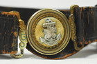 WW2 Japanese Navy Officers Leather Belt w/ 2 Hanger Belt Brass Buckles