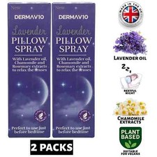 2x Derma V10 Lavender Pillow Spray Chamomile,Rosemary Extract Restful Night 30ml