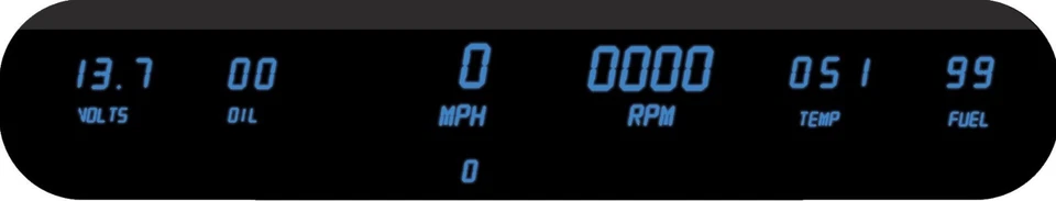 BLUE INTELLITRONIX Digital 6 Gauge LED Panel