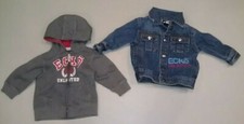 Ecko Unlimited Lot of 2 Baby Toddler Boy Tops Hoodie Jean Jacket 18M Gray Blue