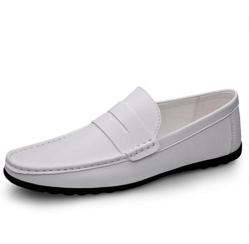 Mens Leather Slip On Walking Boat Deck Casual Driving Moccasin Loafer Shoes UK - Picture 10 of 11