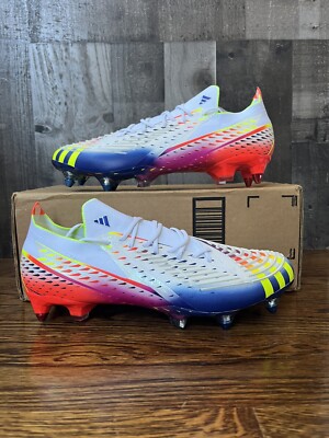 Adidas Predator Edge.1 SG AI Tigua Soccer Cleats White Men's Size 9.5 GW1014