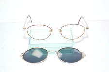 Cool-Clip CC 607 Eyeglasses Frames W/ oem Clip-On Sunglass 49[]19-135MM