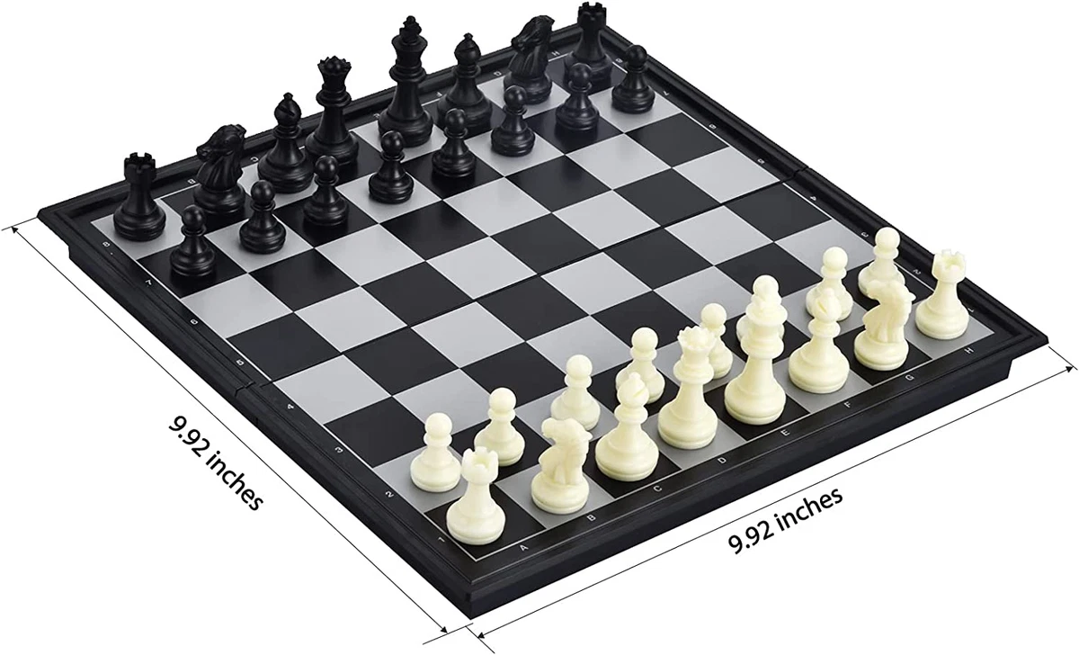 Magnetic Travel Chess Set, 10 inch Chess Board with 2 Extra Queen Portable  Folding Board Chess Games for Kids, Adults