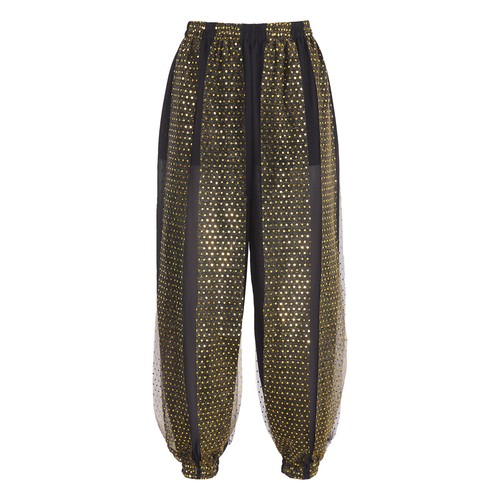 Damen Bauchtanz Kostüm Hose Seitenschlitz Pailletten glänzend Haremshose Hose - Bild 73 von 141