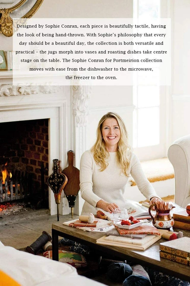 Plato ovalado grande de porcelana fina Portmeirion Sophie Conran, 17" x 13" - blanco Foto 4 de 4