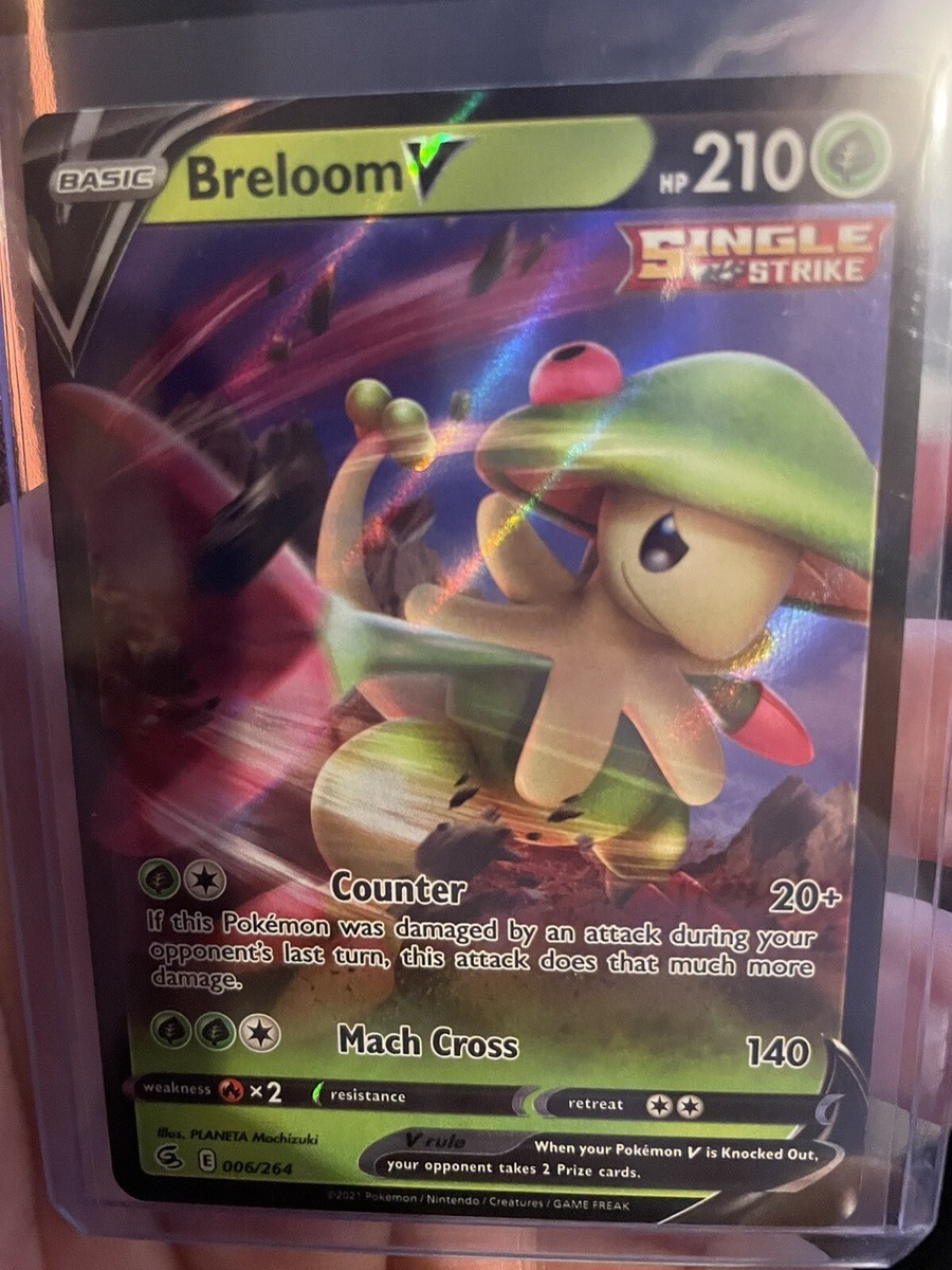 breloom v pokemon card value 006/264 Fusion Strike Ultra Rare holofoil pattern or surface detail) Pokemon TCG - Breloom V