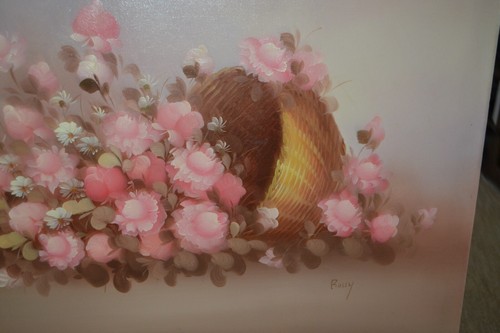 Vintage Signed and Framed ROSSY Original Floral Oil Painting 36 x 24 - Picture 8 of 14