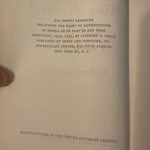 Ring Around the Sun by Clifford D. Simak, Simon & Schuster 1953 1st Edition - Picture 6 of 9