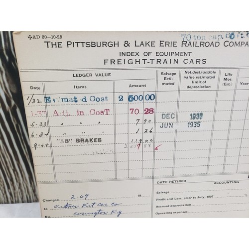 Pittsburgh Lake Erie Railroad Freight Train Car Equipment Index Vtg Ephemera - Picture 2 of 5