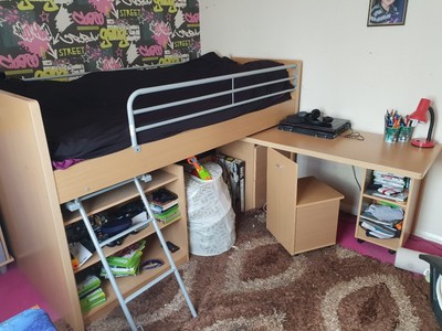 Kids Bed Desk Storage And Storage Char All In One Excellent For