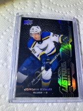 Hockey Card Jordan Kyrou Black Lustrous Rookie Auto Upper Deck Blues