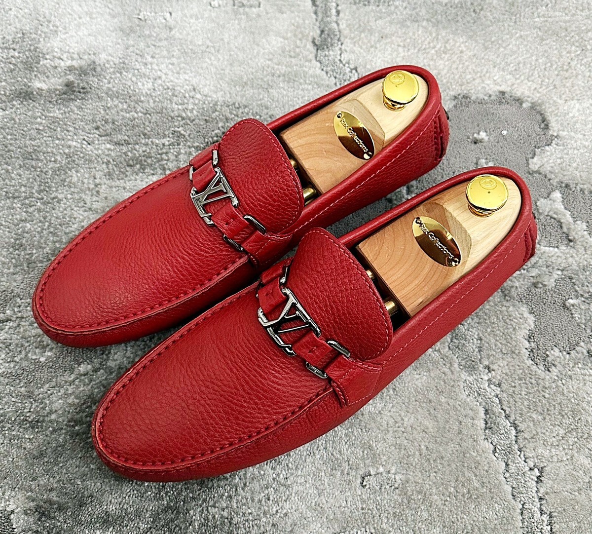 Authentic Louis Vuitton Hockenheim Red Mens Moccasin/Loafer US9.5
