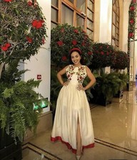 New Design Lavish Looking Red Ethiopian Traditional Dress For Christmas