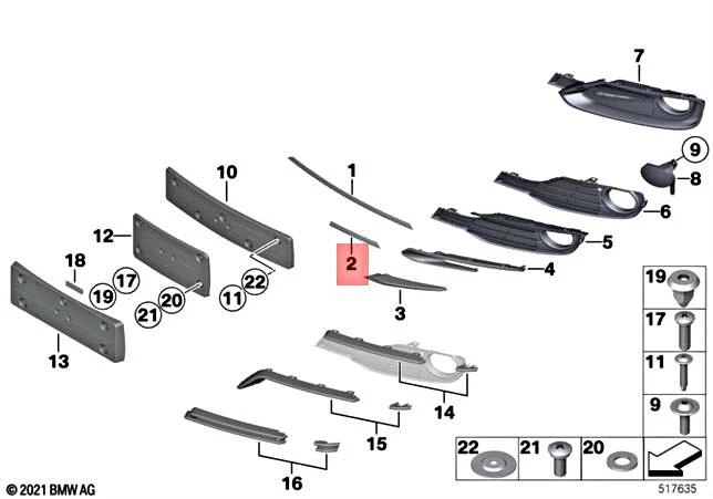 Genuine BMW F30 F31 320d ed 320dX 320i 320iX Trim Rod Middle Left  