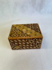 Japanese Yosegi Wooden Puzzle Box  7 SEPTS  Wooden Mosaic work  Samurai SK67