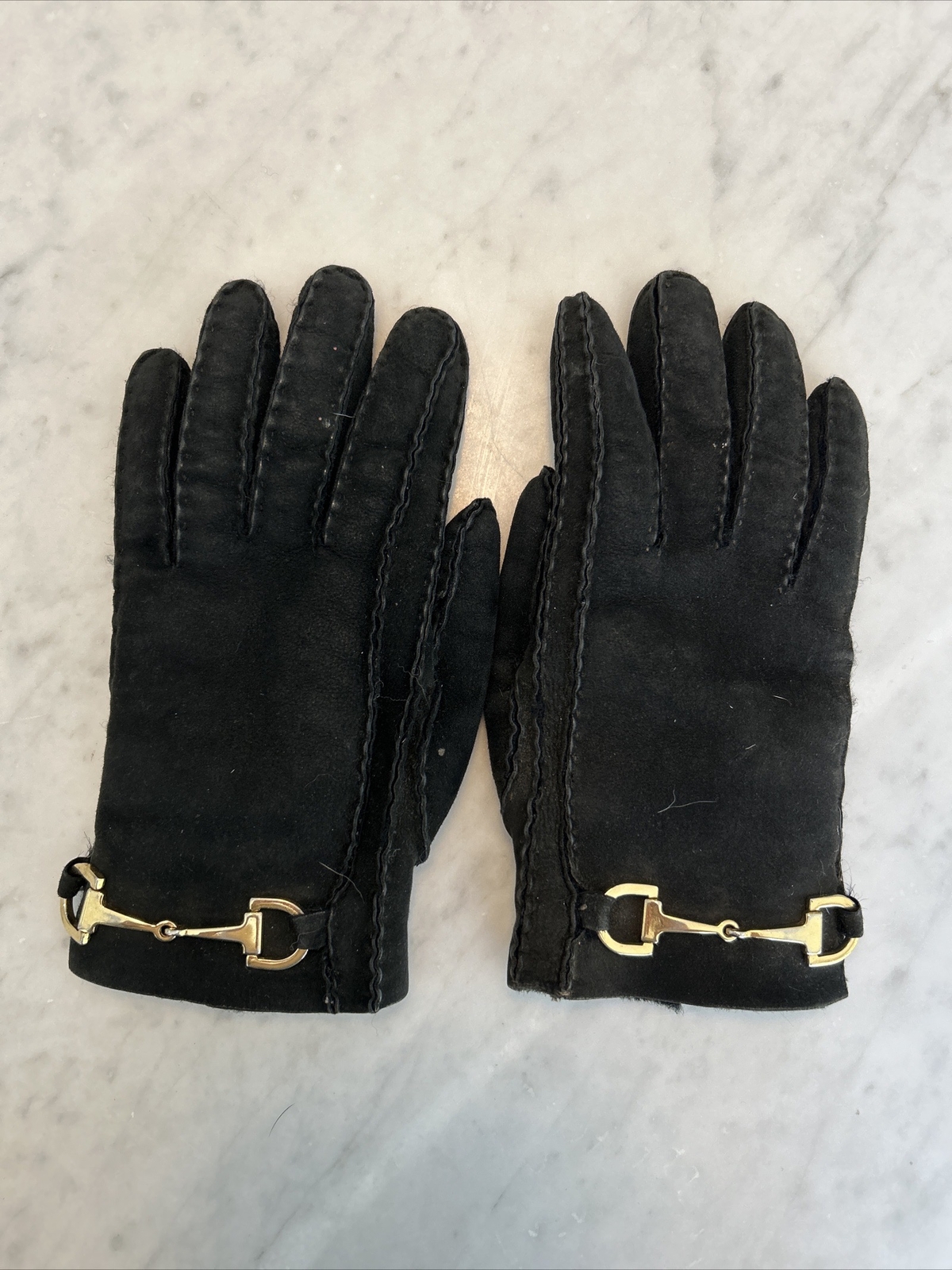 Gucci Horse Bit Shearling Gloves (women’s) Gem