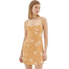 Urban Outfitters Lumi Printed Bodycon Mini Dress Strappy Size XS Womens