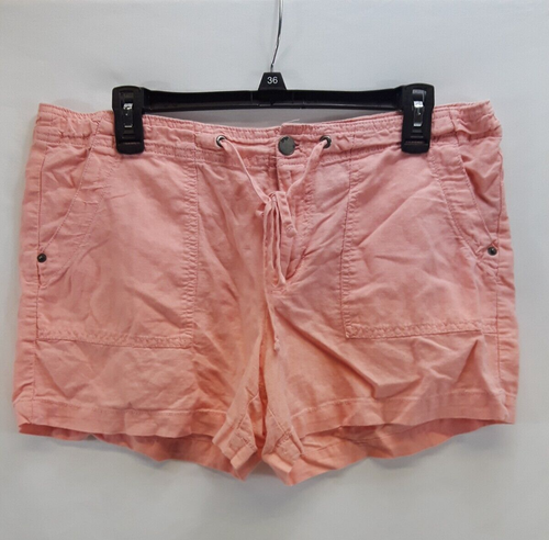 Gap Damenshorts blassorange Größe 10 Leinen weich Stretch Kordelzug mittlerer Anstieg
