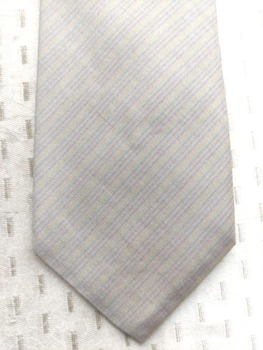Cravate ALTEA Milano - 100% Soie - Rayures Jaune - Fabriqué En Italie - Occasion