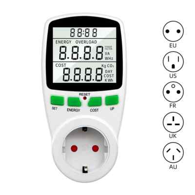 230V Digital Home Wattmeter LCD Power Meter Energy Tester Analyzer Portable New