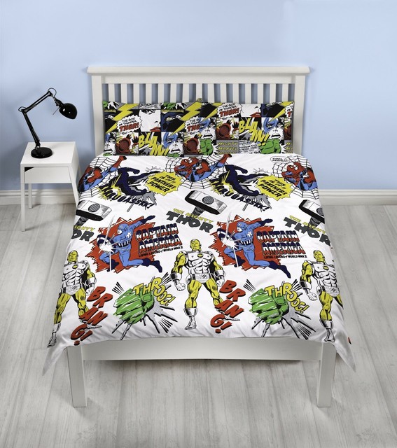 Marvel Comics Justice 2 In 1 Double Duvet Cover Set No Pillowcase