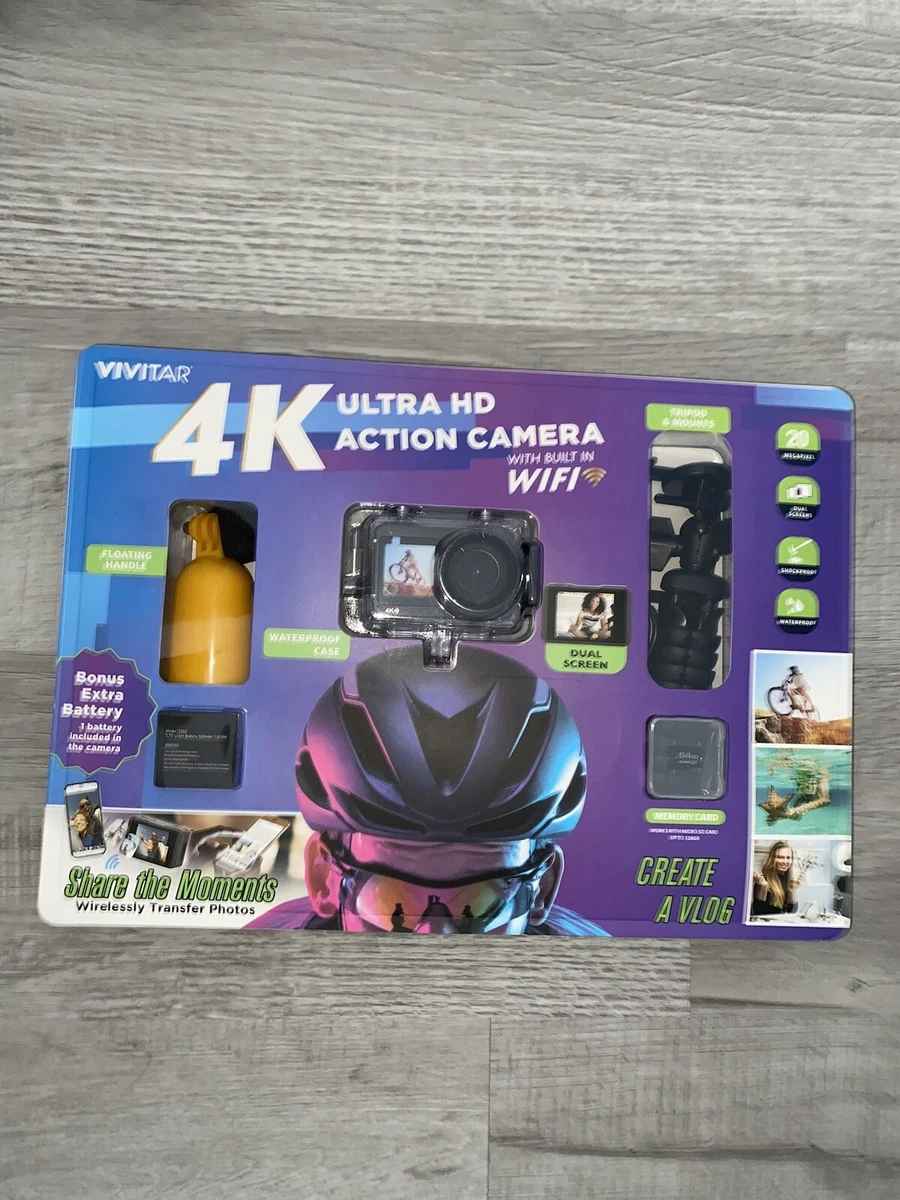 Vivitar 4K Ultra HD Action Camera Kit, Dual Screen with Wifi