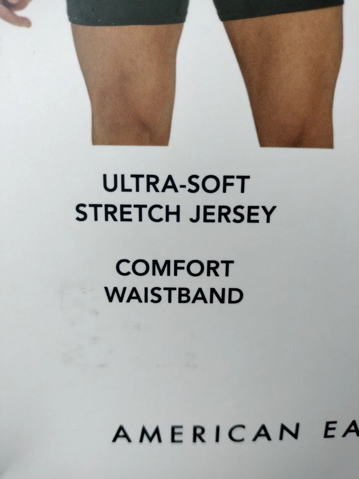 PACK DE 3 CALZONCILLOS BOXER AMERICAN EAGLE ULTRA SUAVES 6" NEGRO BLANCO GRIS TALLA PEQUEÑA Foto 3 de 4