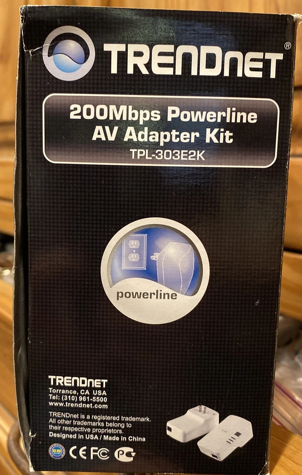 AV Adapter Kit TRENDnet TPL-303E2K - 200bps Powerline Complete NWT - Image 4 of 4