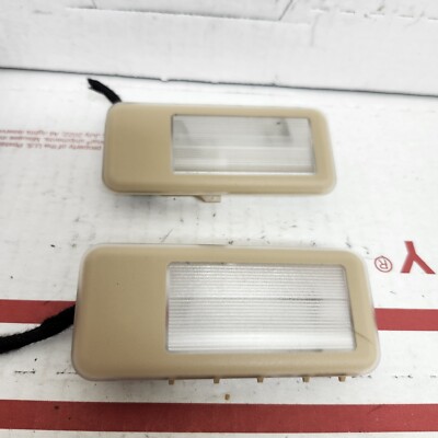 01-05 BMW 3 SERIES E46 SUN VISOR MAP DOME LIGHT PAIR OEM 140-929/930 BEIGE