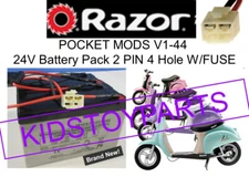 New! 24V Battery Pack for Razor POCKET MODS 2 pin w/fuse 