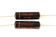 Vintage New Old Stock Sprague .01uF Black Beauty Capacitors (Pair) Excellent