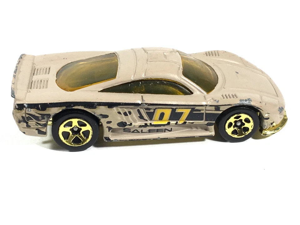 Hot Wheels Saleen S7 camuflagem 2007 bronzeado ouro chama 07 carro de corrida brinquedo tom dourado - Imagem 2 de 4