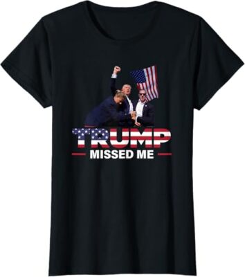 Donald Trump 2024 - Missed Me Survived Shot Election Ladies' Crewneck T-Shirt