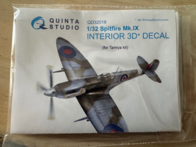 1/32 Quinta Studio Spitfire Mk.IX Interior 3D Decal for Tamiya Kits #QD32018