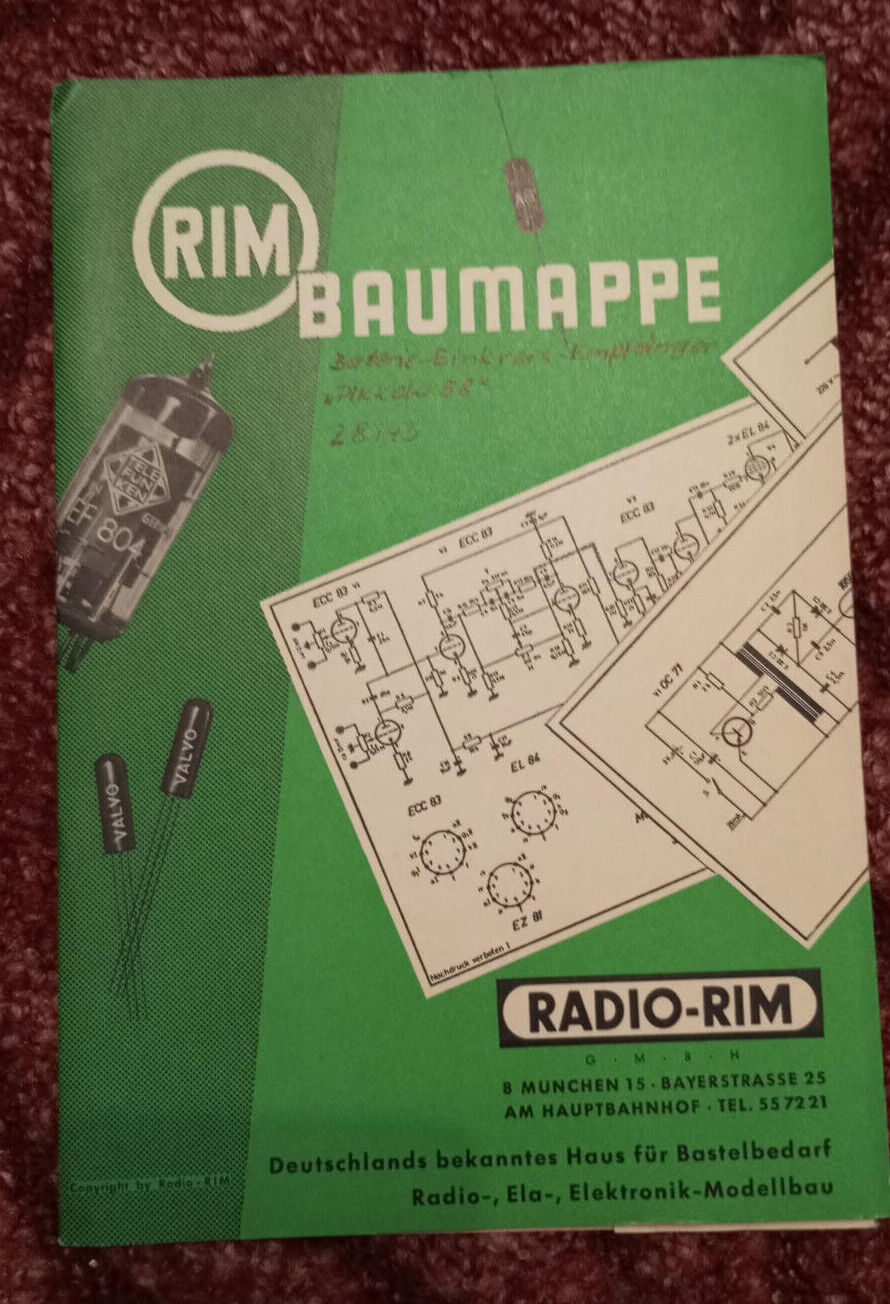 4 Stk RIM Baumappen: Stereo Röhrenverstärker, Radio Empfänger, Pikkolo, Trabant 