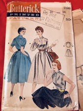 VTG 55 Butterick 7198 Classic Mrs. Cleaver 2 Piece Dress Shirt Skirt Separates