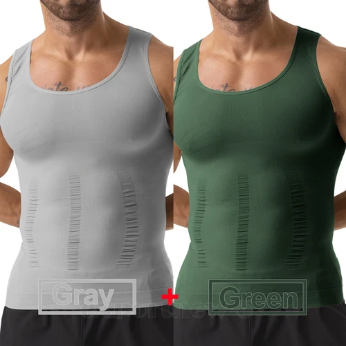 Herren Body Shaper Schlankmacher Shirt Kompression Weste Slim Shapewear Tank Top Girgle - Bild 43 von 46