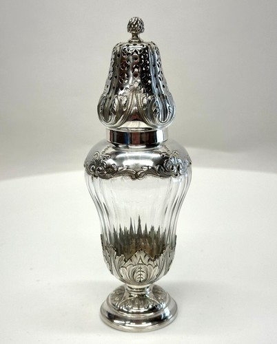 Antique French solid silver & crystal 19th century caster - Sugar caster - Picture 2 of 13