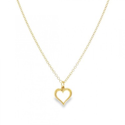 Offenes Herz-Anhänger & Halskette 9 kt Gelbgold - 20'' - 4,8 g