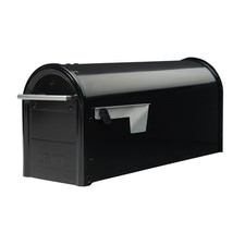 Franklin Post Mount Mailbox, Black with Silver Accents, FM110BEC