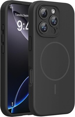 Magnetic for iPhone 16 Pro Max Case, Soft Anti-Scratch Microfiber Lining, Black
