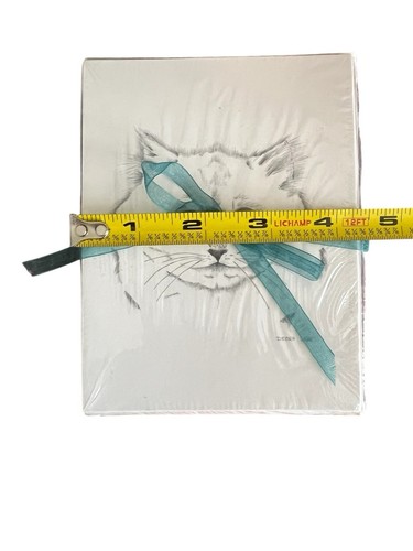 Künstler signierte Katze leere Dankeskarten 10 Karten Umschläge innen leer Neu in Verpackung - Bild 3 von 6