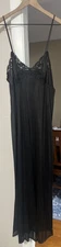 Vintage Vanity Fair Nightgown Womens 36 Black Nylon Lace Trim Slip USA Made