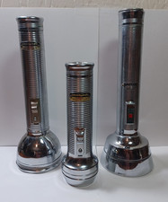 (3) 2 Ray-O-Vac Sportman + 1 Eveready Captain Stainless Steel Flashlights RRGS3